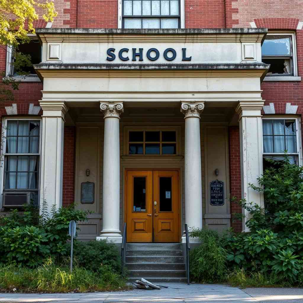 Abandoned School with Auditorium